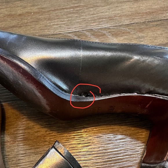 Enzo Angiolini Black Leather Pumps Heels Size 6.5M Pointed Toe Office Career - Picture 8 of 13